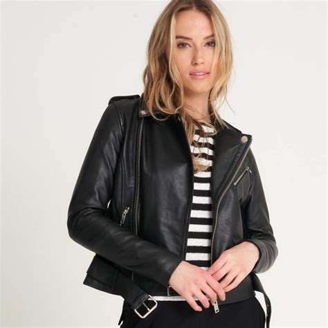 Belted Leather Biker Jacket 